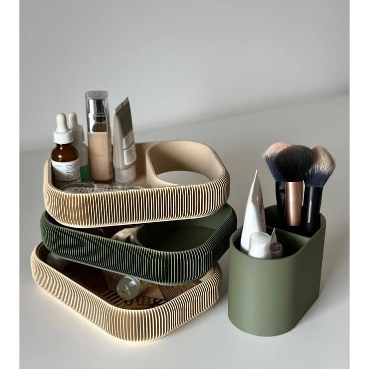 Organizador de Maquiagem Empilhável – Porta Cosméticos, Batons e Pincéis