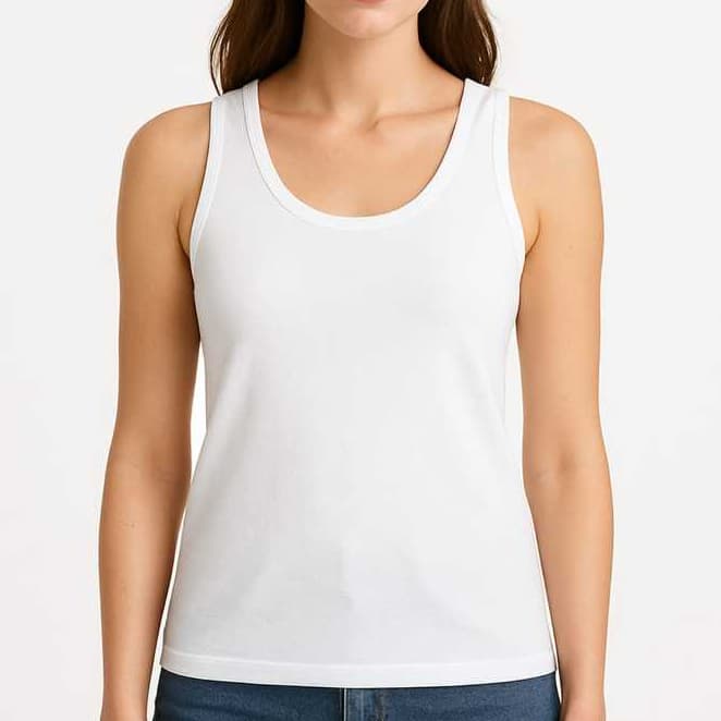BLUSA REGATA FEMININA 100% ALGODÃO BÁSICA CAMISETA LISA PRETA E BRANCA