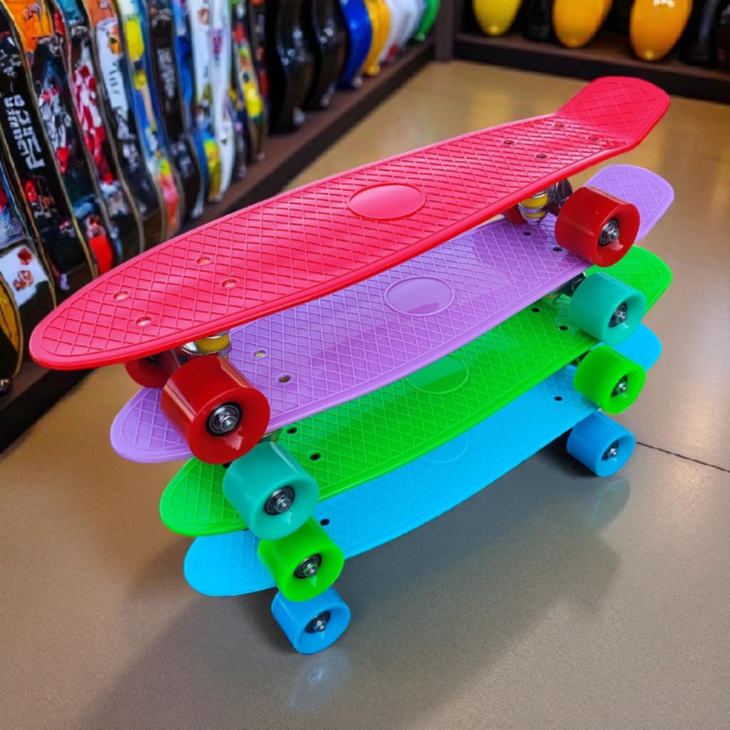Skate Infantil Mini Cruser Completo Montado Meninos e Meninas Longboard Suporta até 100kg