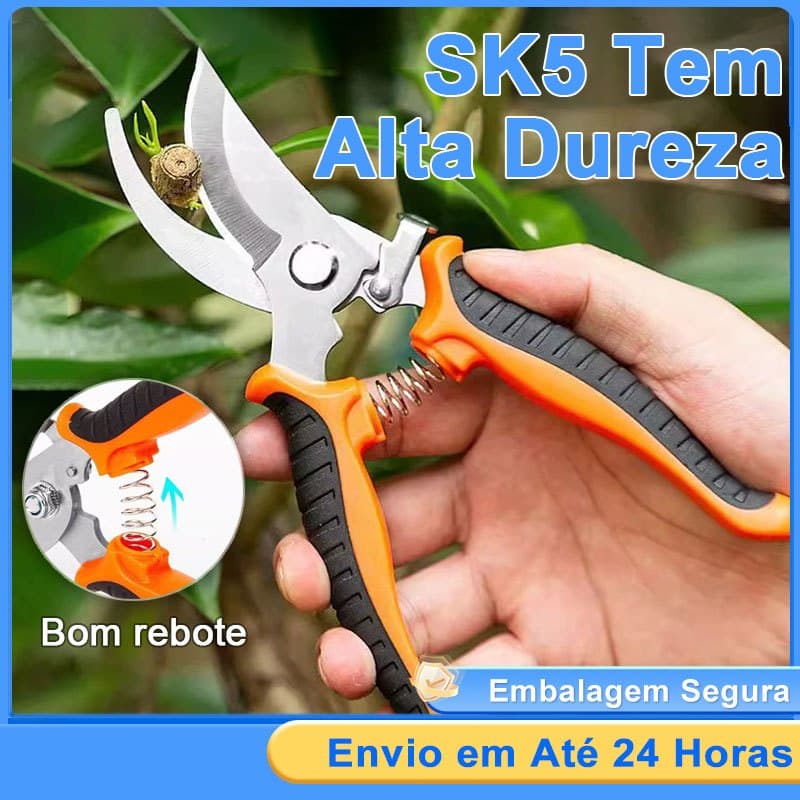 Tesoura Poda Profissional Super Afiada - Corte Sem Esforço para Jardim Plantas