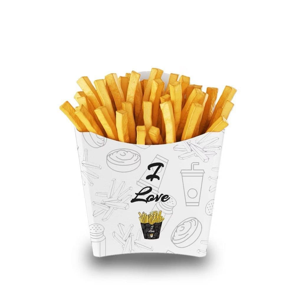 CAIXA EMBALAGEM DELIVERY PARA PORÇÃO DE BATATA FRITA - 100 UNIDADES TAM P