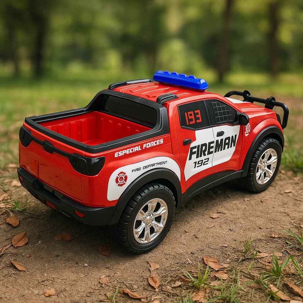 Caminhonete Bombeiro Carrinho Brinquedo Infantil Veículo Dirigir Presente Menino Brincar Divertido