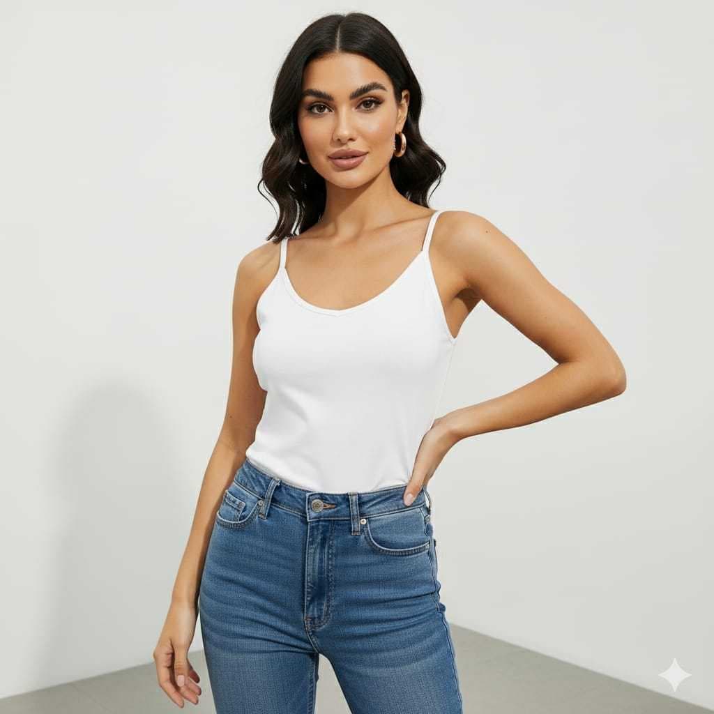 REGATA DE ALCINHA FEMININA BLUSA 100% ALGODÃO BÁSICA CAMISETA LISA PRETA E BRANCA