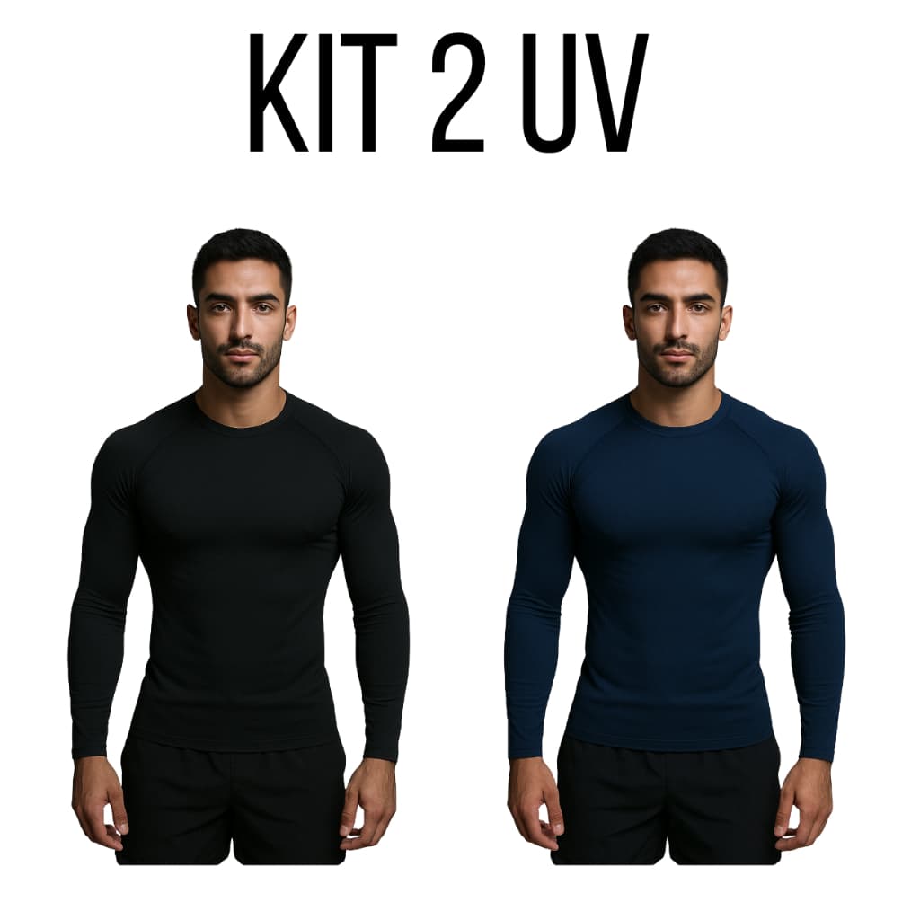 Camisa Térmica Proteção Uv 50+ Segunda Pele Camiseta Blusa Malha Fria Unissex Academia Manga Longa