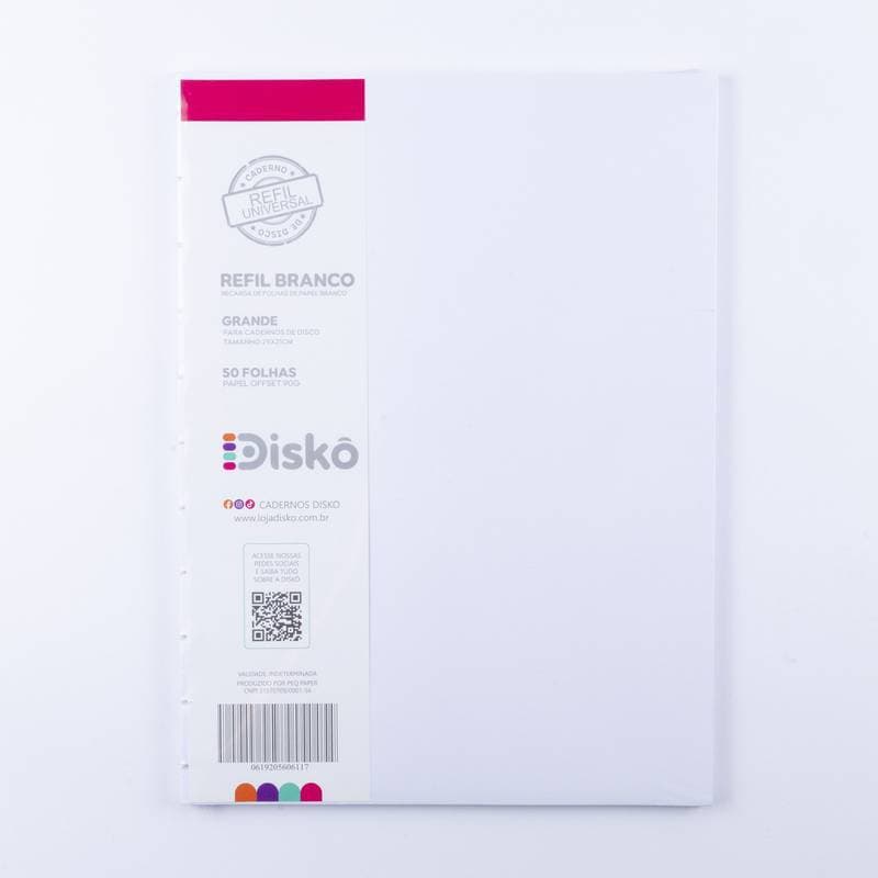 REFIL DISKÔ 50 FOLHAS BRANCAS G OFFSET 90G