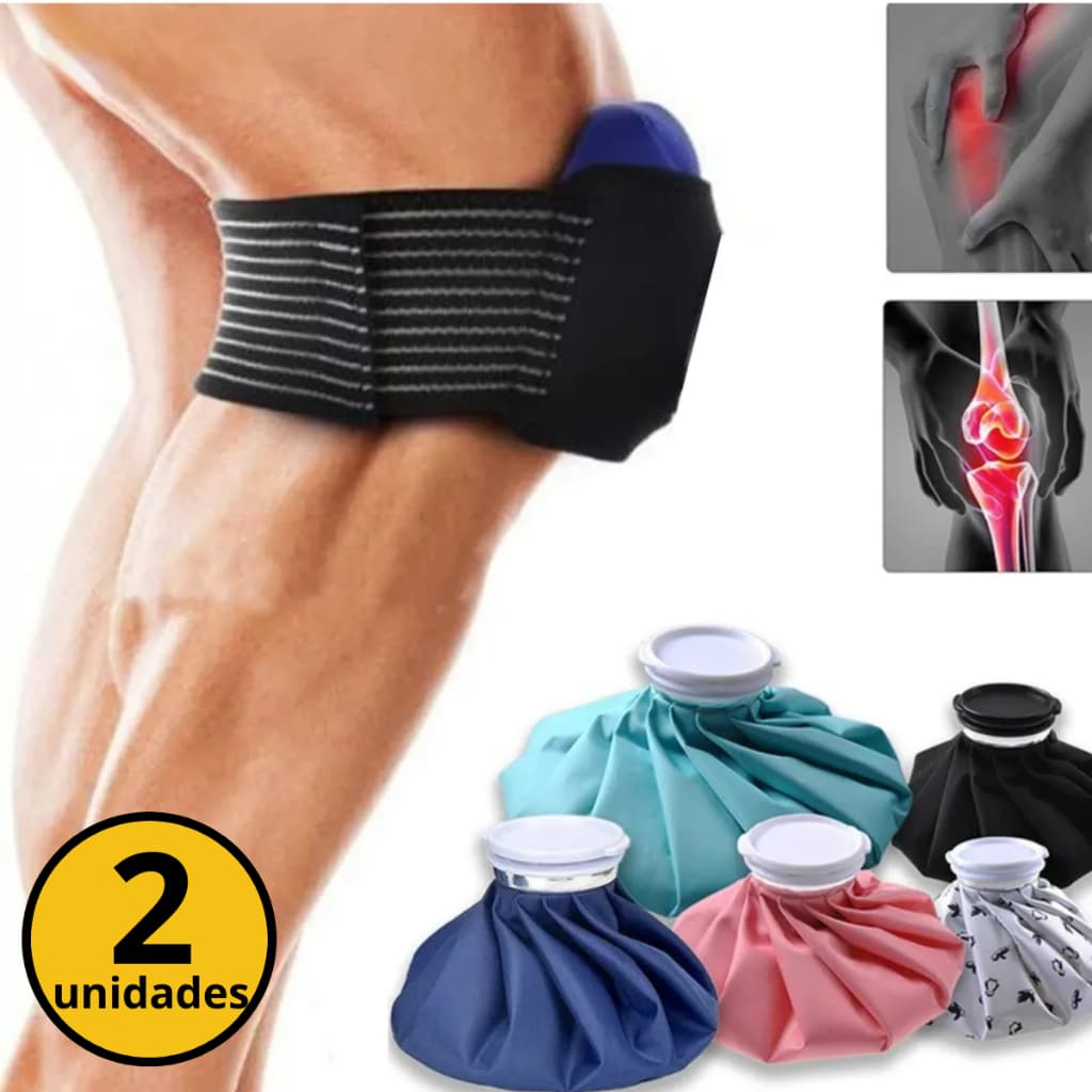 Kit Bolsa Termica e Faixa De Compressao Ajuda na Dorres Musculares