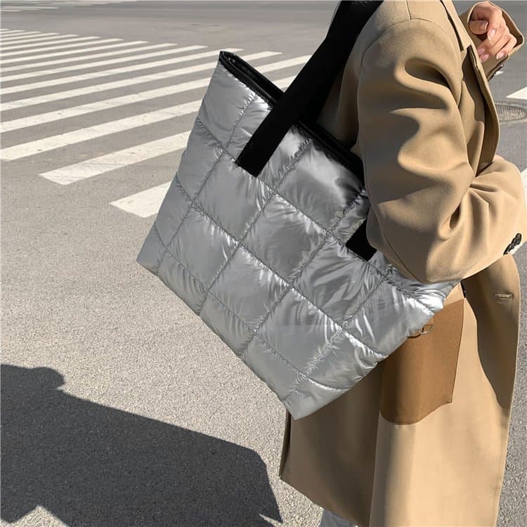 Bolsa Tote Feminina Acolchoada Grande Capacidade – Ombro Casual Trabalho Viagem Faculdade