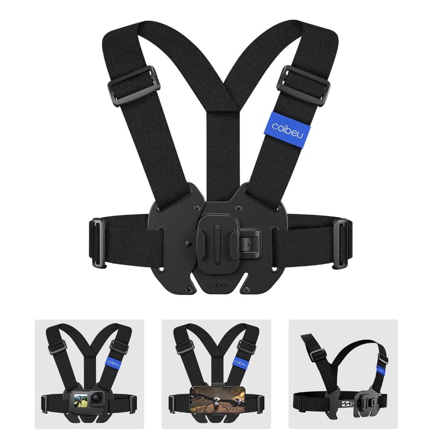 COIBEU Suporte Peito Peitoral Para Celular E Câmera Esportiva Gopro Chest Band Ajustável 360° Colete
