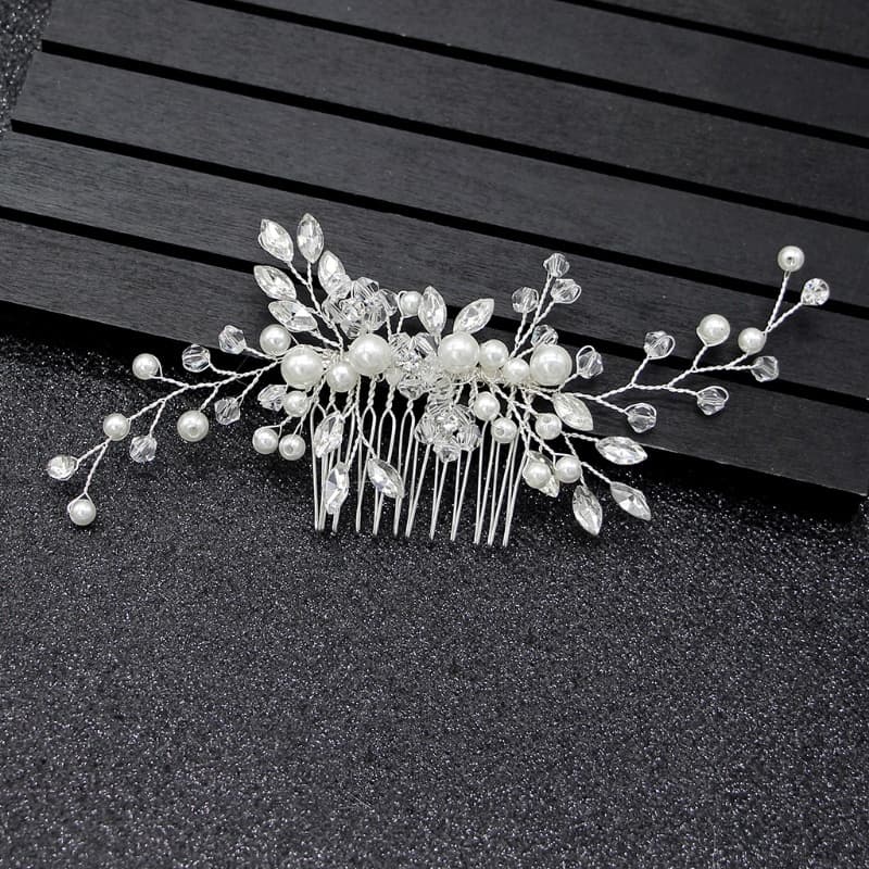 Tiaras Acessório de Cabelo para Noiva Daminhas Debutantes Luxo com Cristais Brilhantes e Pérolas
