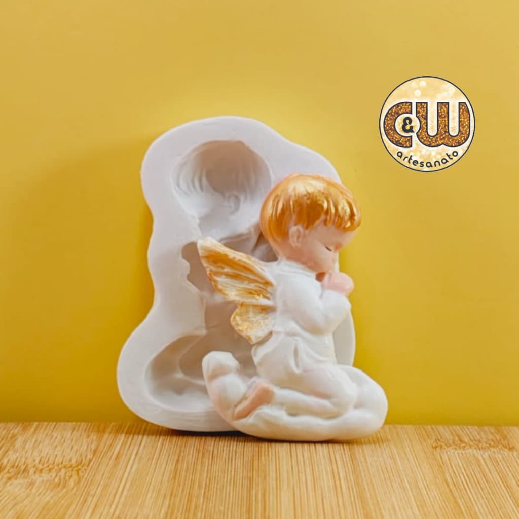 Molde Silicone Anjo Rezando Confeitaria e Artesanato - Biscuit - Festa