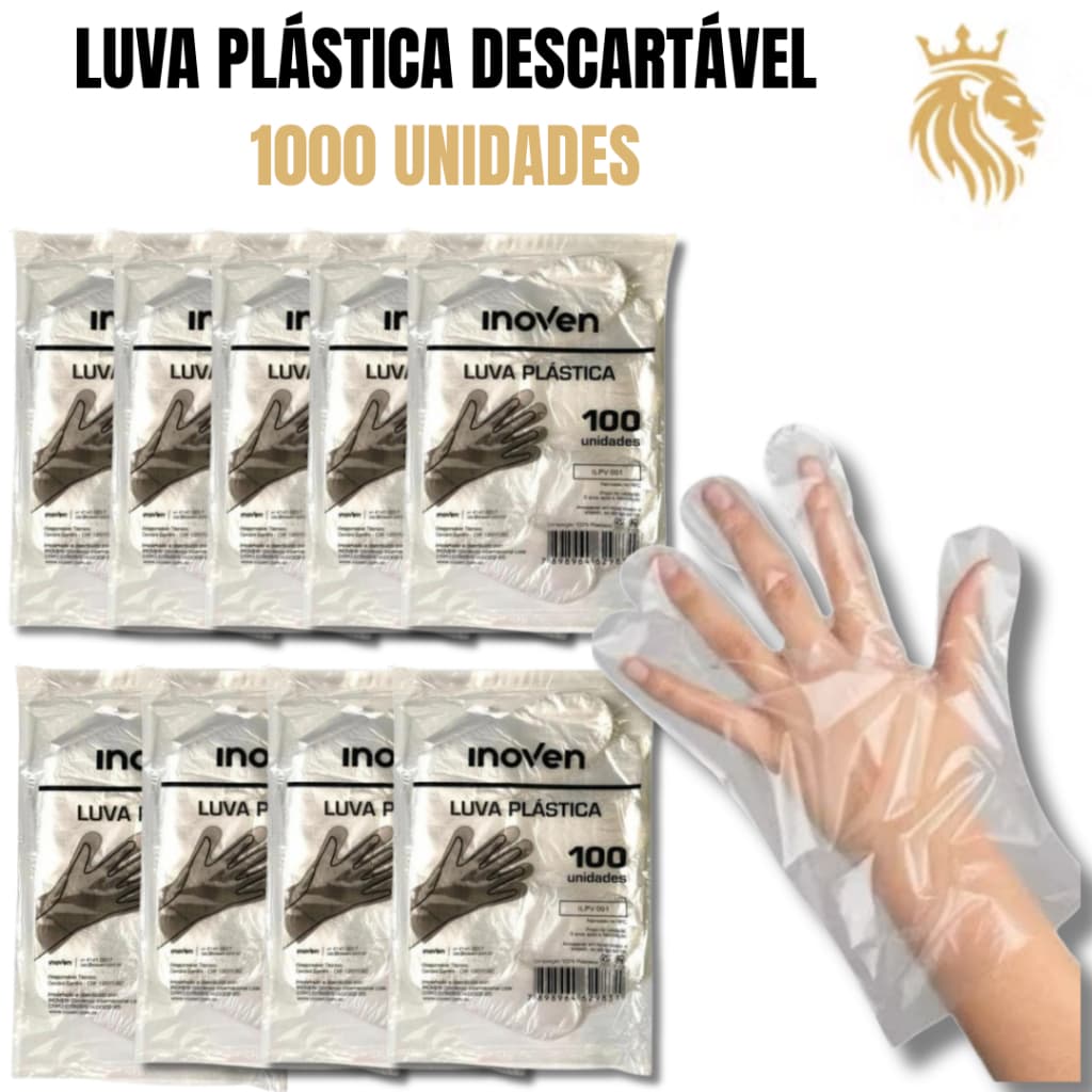 Kit 1000 Luvas Plásticas Tam. Único Descartável Uso Diverso Promoção