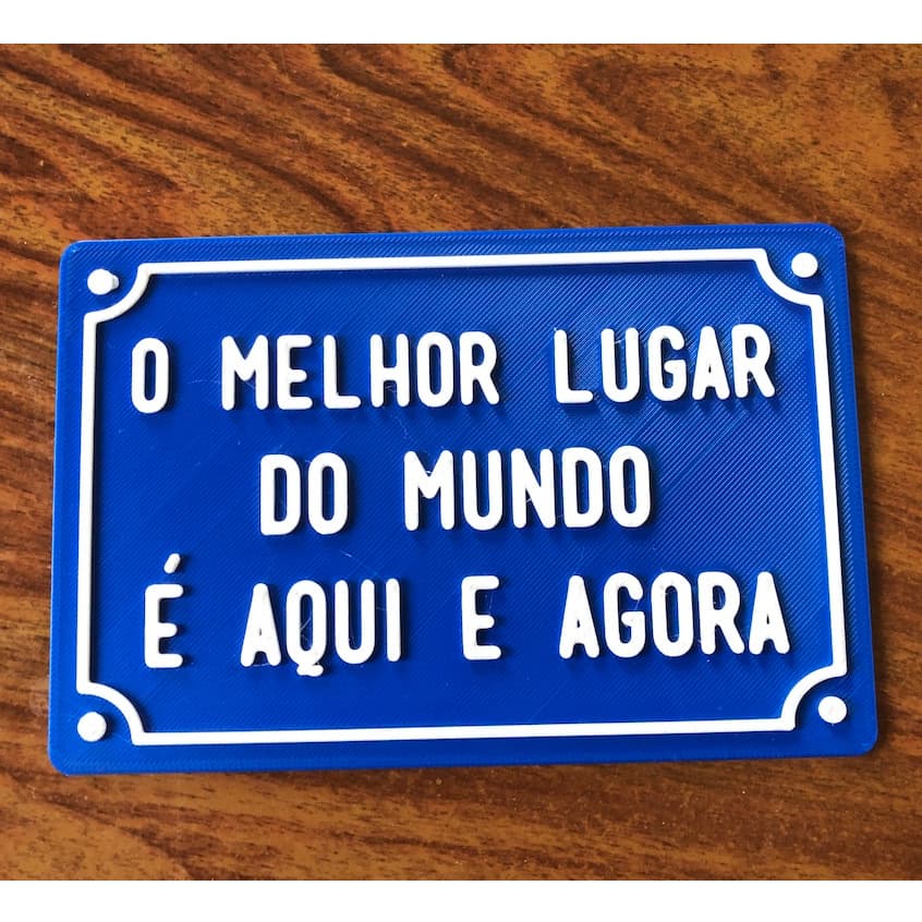 Plaquinha decorativa ÍMÃ de geladeira O melhor lugar do mundo (imitando placa de rua retro)
