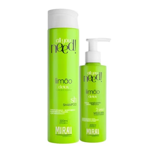 Kit Detox Capilar Limão Home Care Pós Química Anti-Frizz Shampoo E Condicionador Mirai Cosméticos EMBALAGEM NOVA!