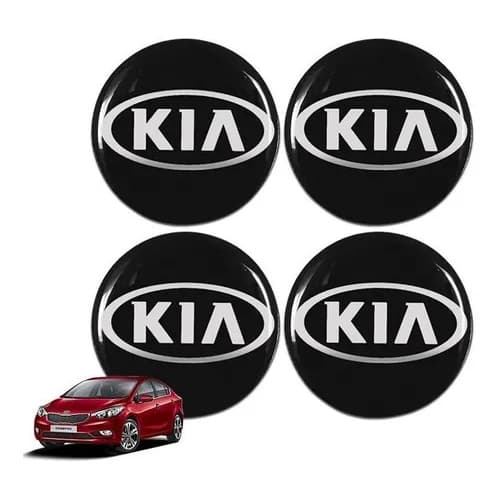 Jogo 04 Calotas Liga Leve Kia Mohave Sorento Cerato Preta Originais 60mm
