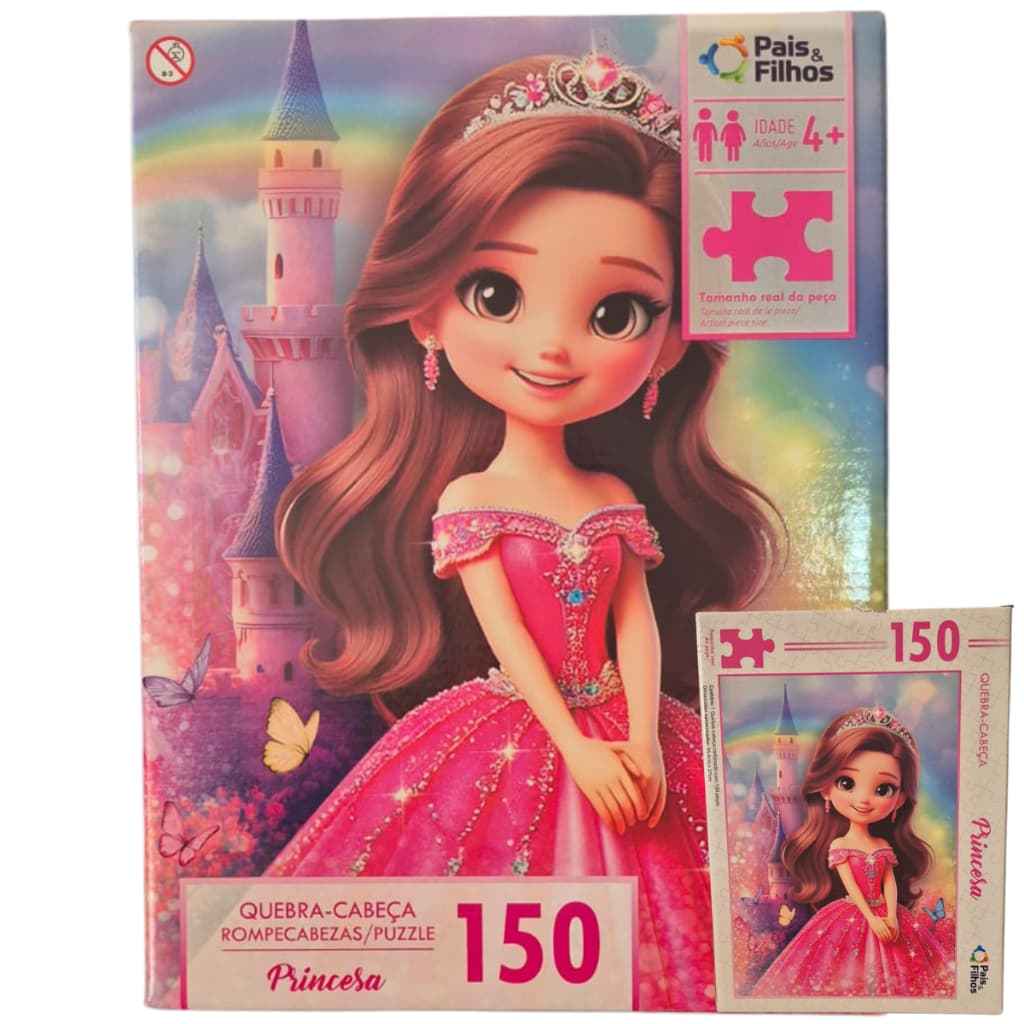 Quebra cabeça Princesa 150 peças diversão família