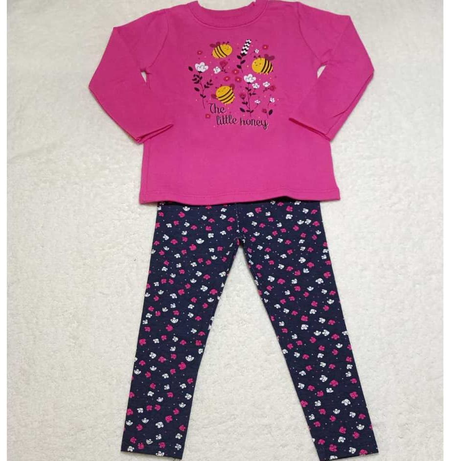 Conjunto Infantil Menina Blusa Em Moletom Legging Em Cotton  Estampa Brandili