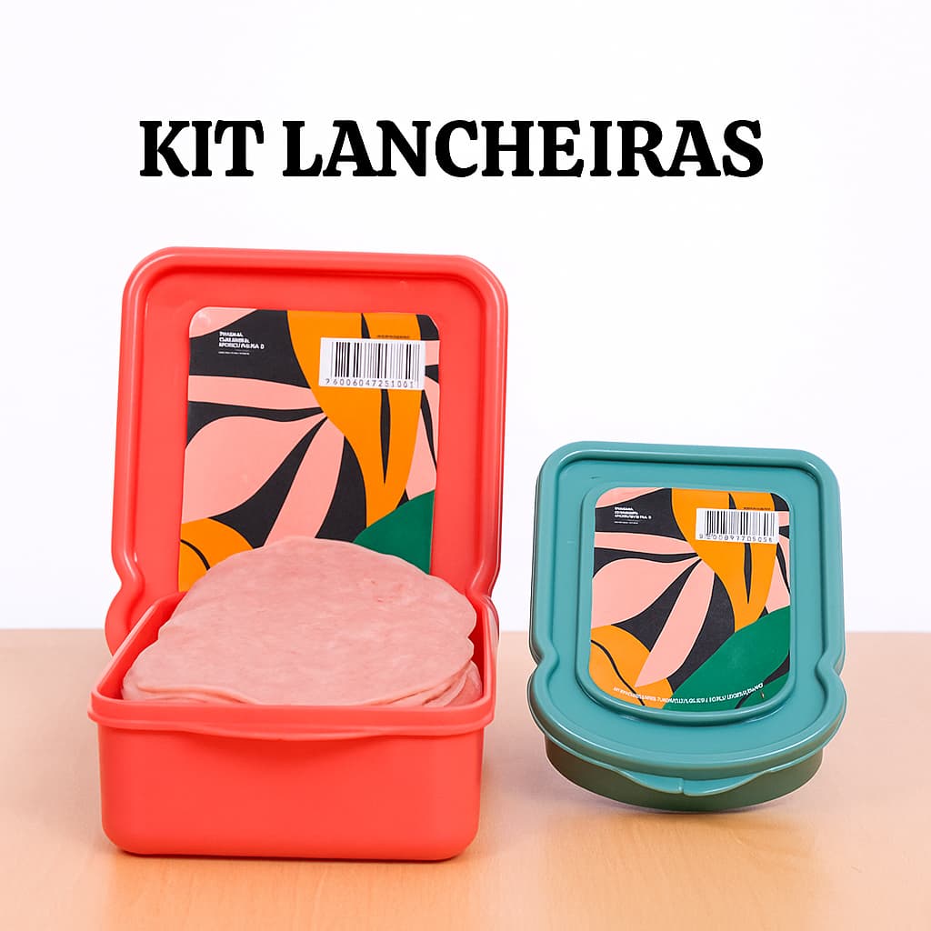 02 Lancheiras Versátil Plástico Infantil Marmita Lanches Porta Frios Plasduran