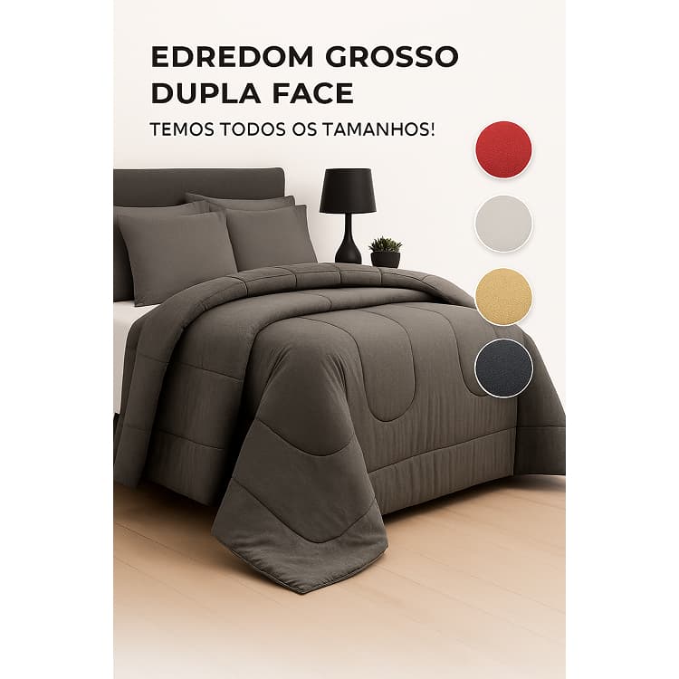 - Edredom Solteiro Casal Queen e King Liso Dupla Face – Ideal para Todas as Estações Grosso 400 Fios Micropercal