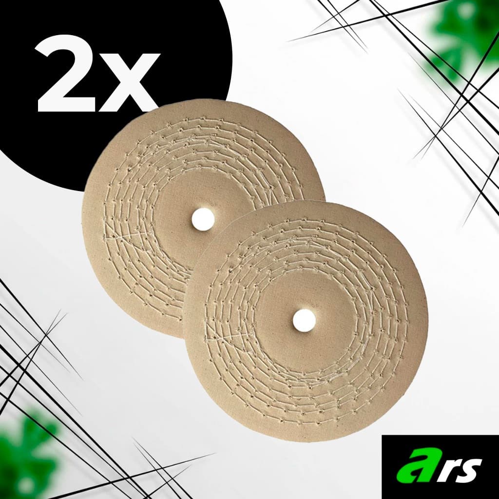 Roda Polidor Refiladora Maksiwa Rbb.4g Marcenaria (2 peça) - Roda Algodão 150x15 F13 KIT com 2 peças - Branco Duro