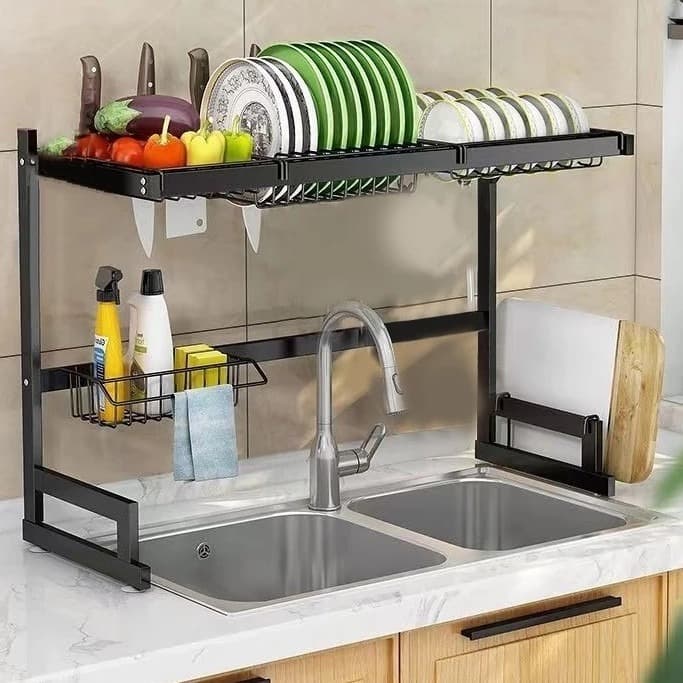 Escorredor Louças Suspenso Pia Inox Cozinha Prateleira Talheres Copos Organizador Utensílios