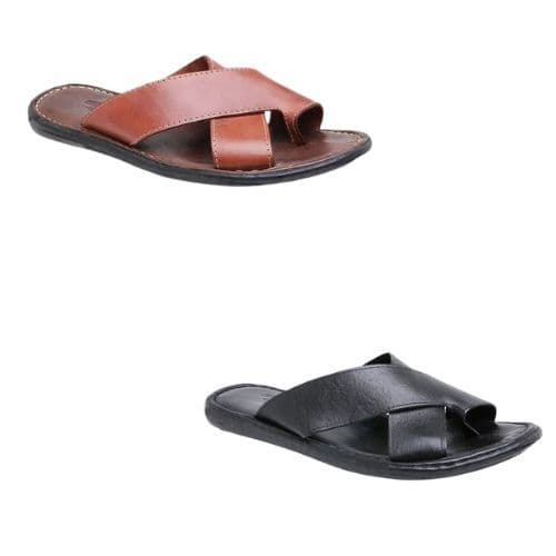 Kit Chinelo Couro 224 estilo casual – 2 Pares (Preto + Havana)