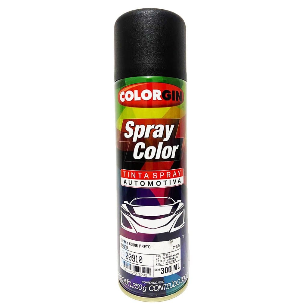 Tinta Automotiva Colorgin Preto Fosco Spray
