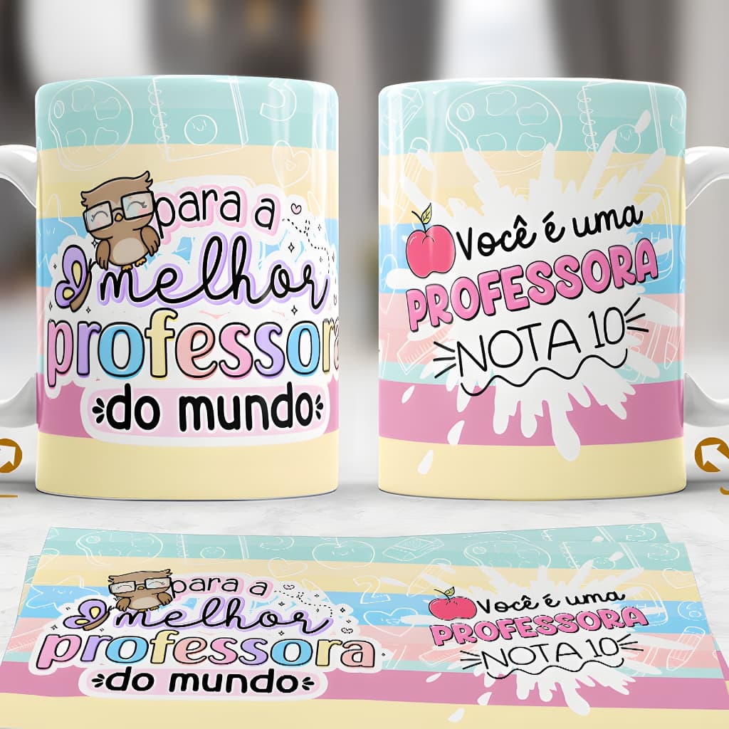 Caneca Dia dos Professores Presente Professora Xícara Porcelana