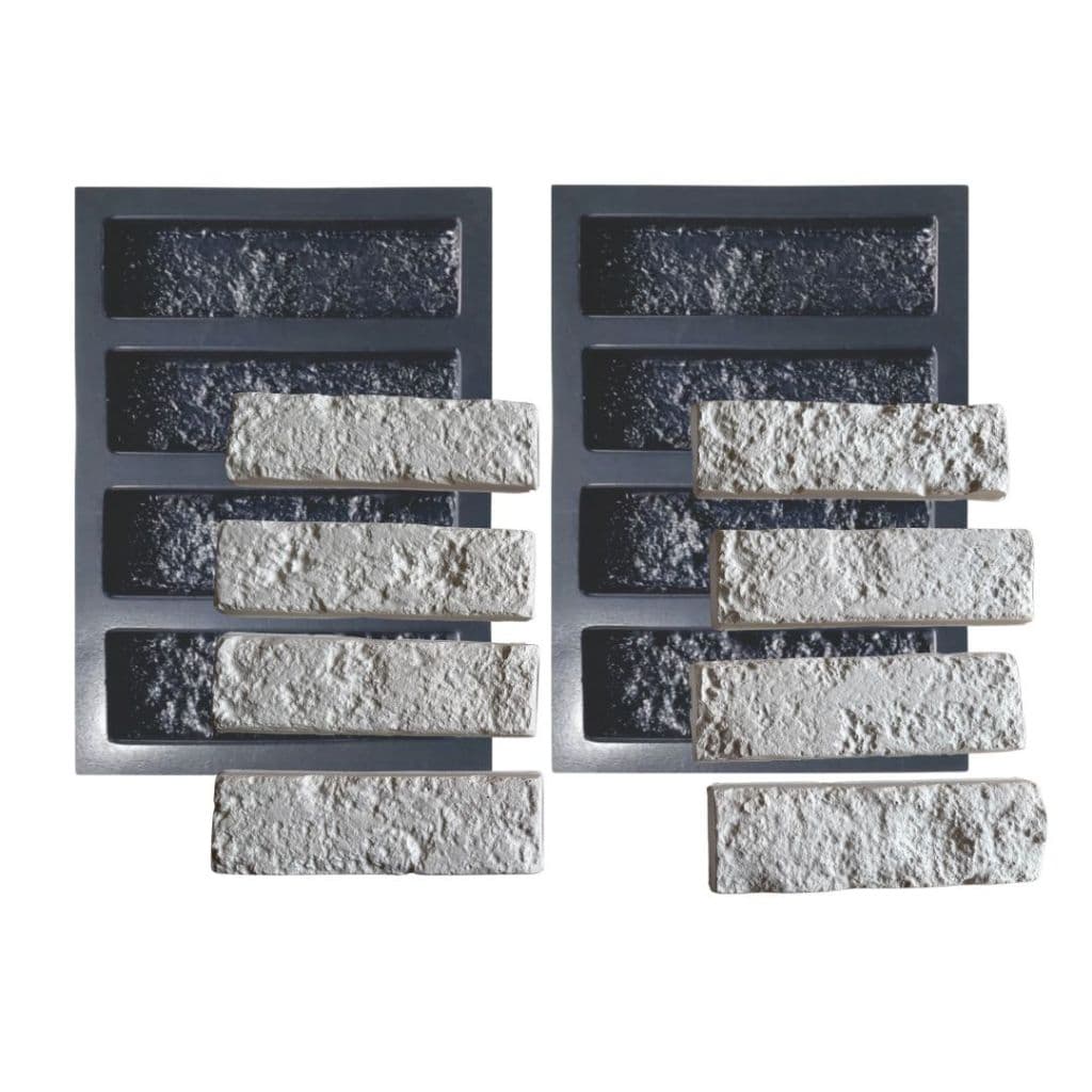 Forma Abs Tijolinho Pedra Madeira Rock Face 8 Tijolos 20,5x6