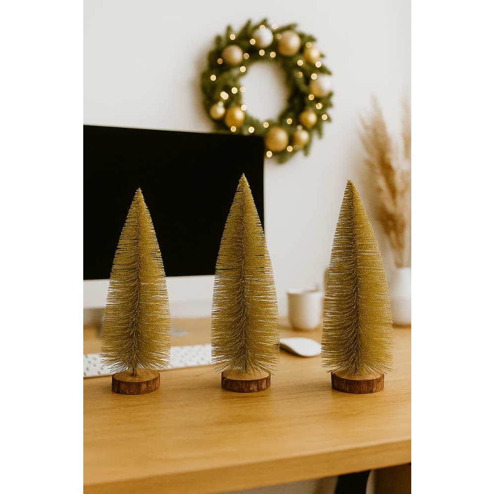 Mini árvore de Natal 30cm Dourada Decoração natalina Presente de natal