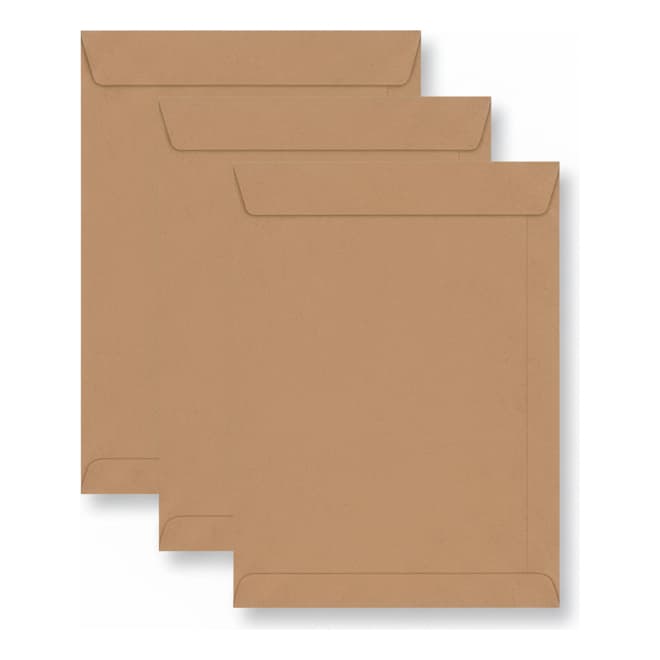 Kit C/50 Envelopes Saco Kraft Natural 185mmx248mm