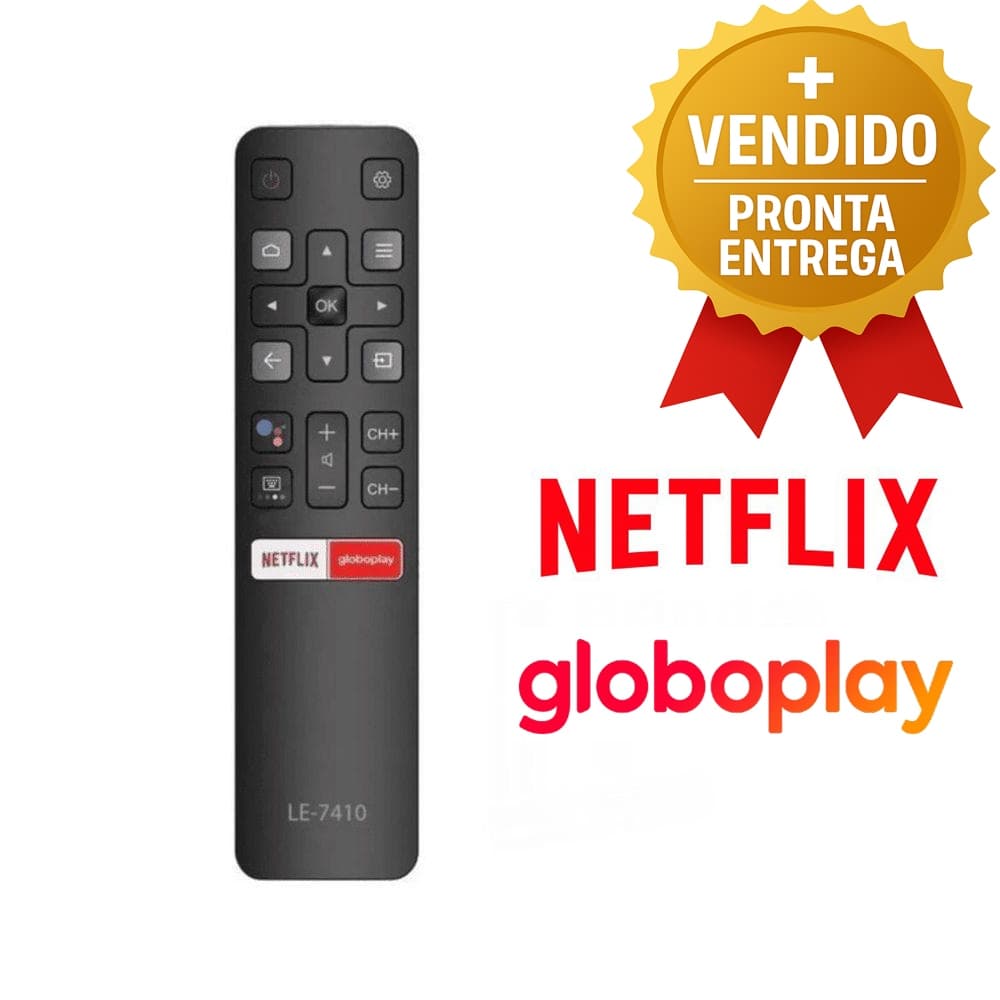 Controle Remoto Universal Smart TV TCL Android Compatível Funções Completas Apps Netflix Globoplay