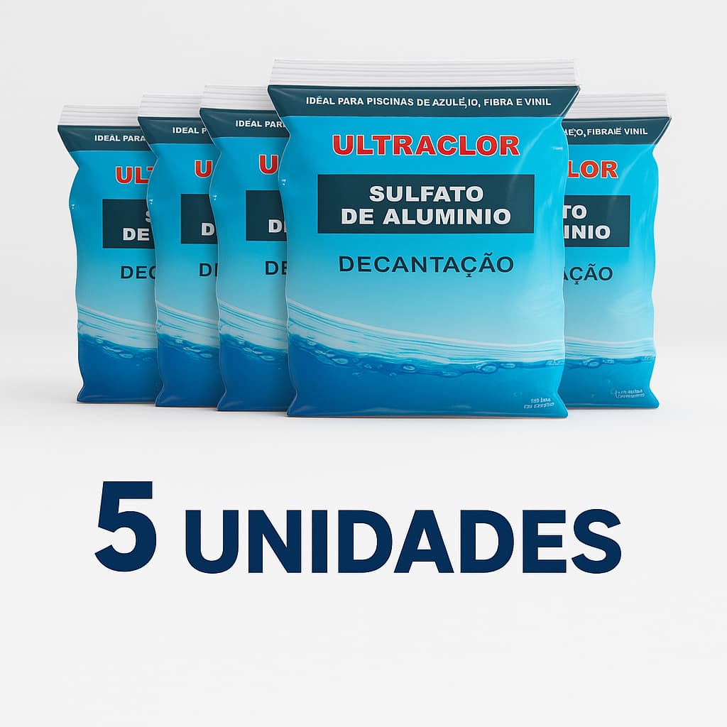 Kit 5 Decantador Impurezas 2kg Sulfato De Aluminio Ultraclor - 10KG Para Piscina