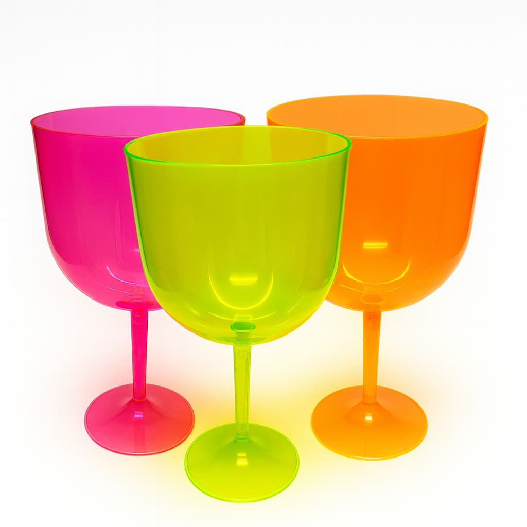 Taça Gin Neon 550ml  plástico– Brilha na Luz Negra, Festa, Balada, Lembrancinha