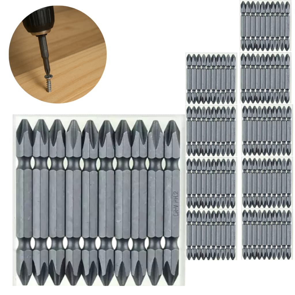 Kit 10 Jogo Bits PH2 Duplo 65mm Starfer – Ponteiras Resistentes e Compatíveis com Parafusadeiras