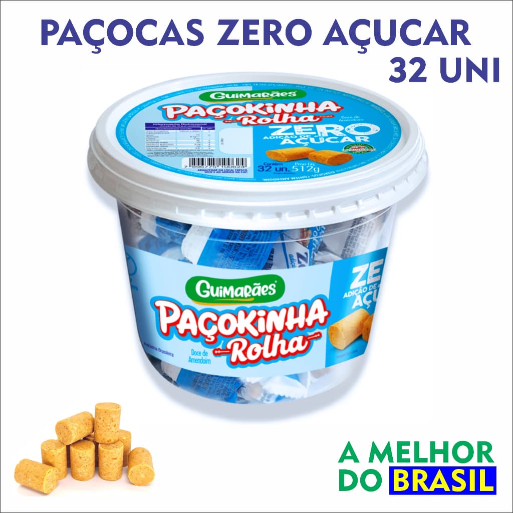 paçoca fit zero açucar 1 pote com 32 uni de amendoim a melhor do brasil atacado