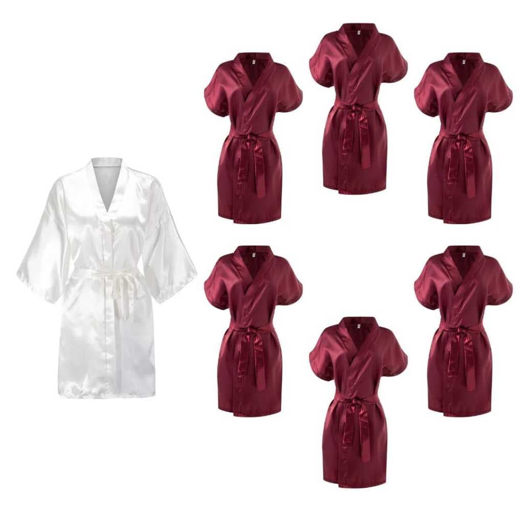 Kit Com 7 Robes Para O Dia Da Noiva, 6 Madrinha e 1 Noiva