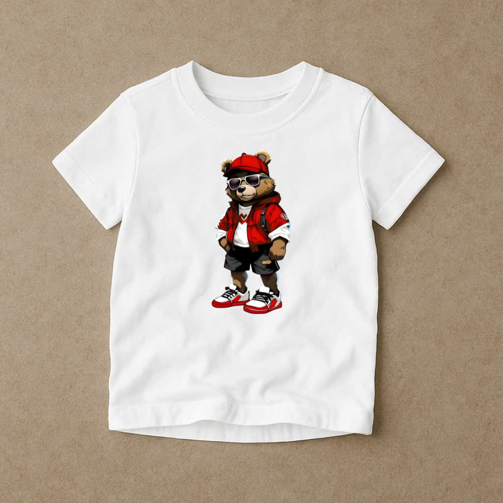 Camiseta Infantil Camisa Estampado Bear Style Varias Cores