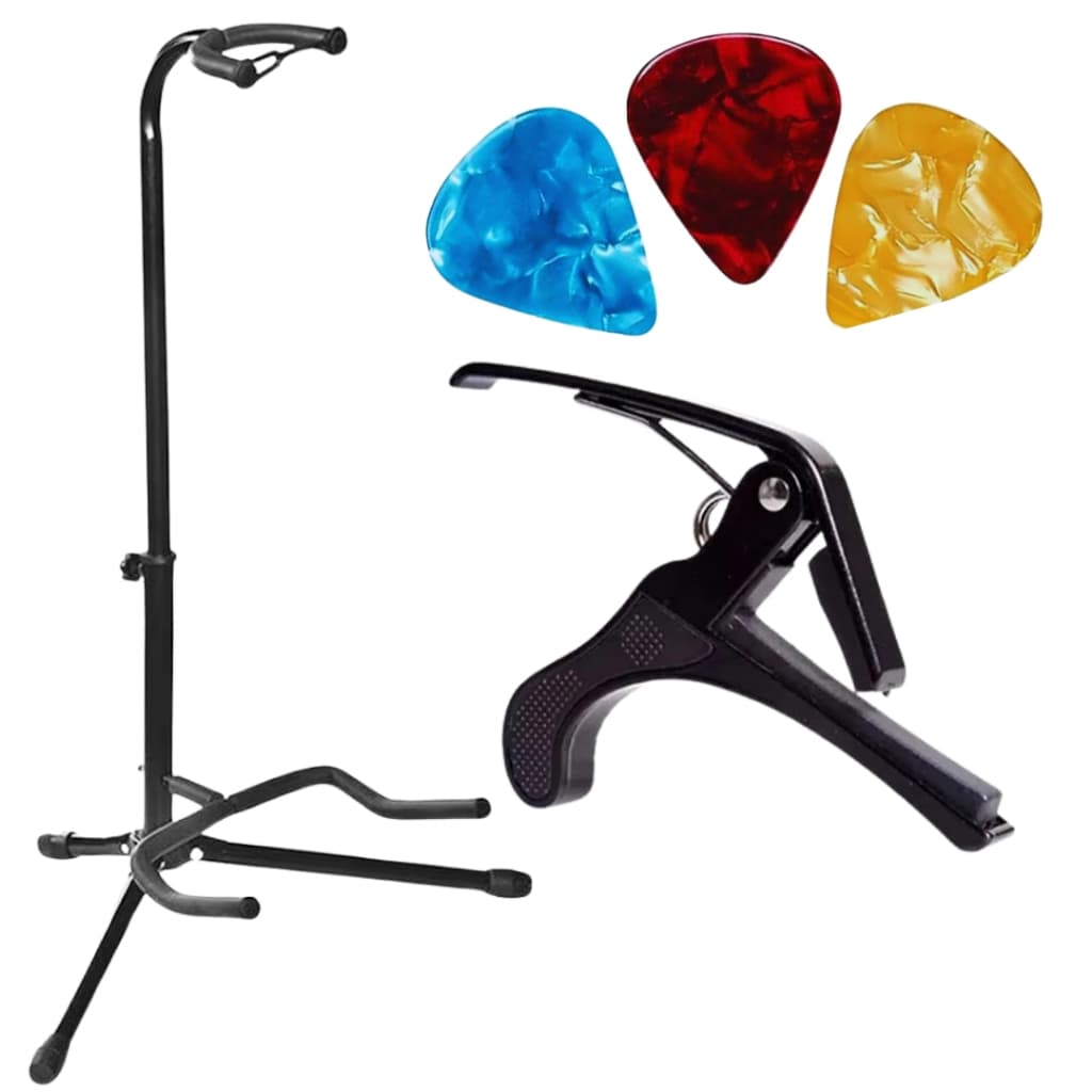 Suporte Chão para Violão+ Capotraste VL+ 03 Palhetas
