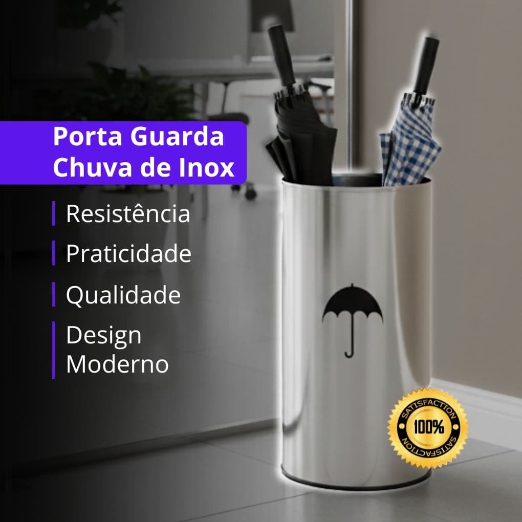 Suporte Porta-Guarda-Chuva Inox – Resistente, Antiferrugem e Sofisticado para Casa e Escritório
