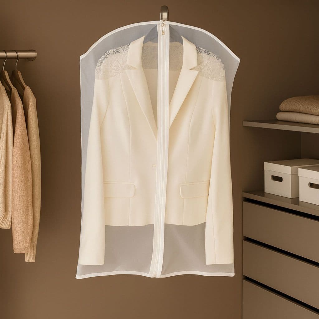 Proteção para blazer jaquetas com ziper | Off White 80 x 55