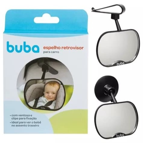 Espelho Retrovisor Visão 360º Buba Infantil Carro Criança Viagem Bebe Banco Monitorar Traseiro Bebê