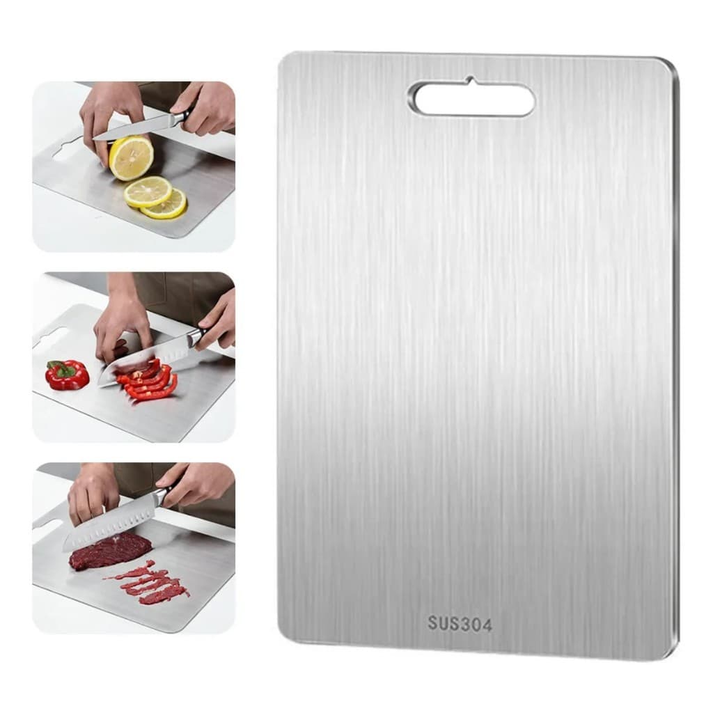 Tábua de Corte Inox Profissional Para Carnes e Legumes – Resistente e Higiênica