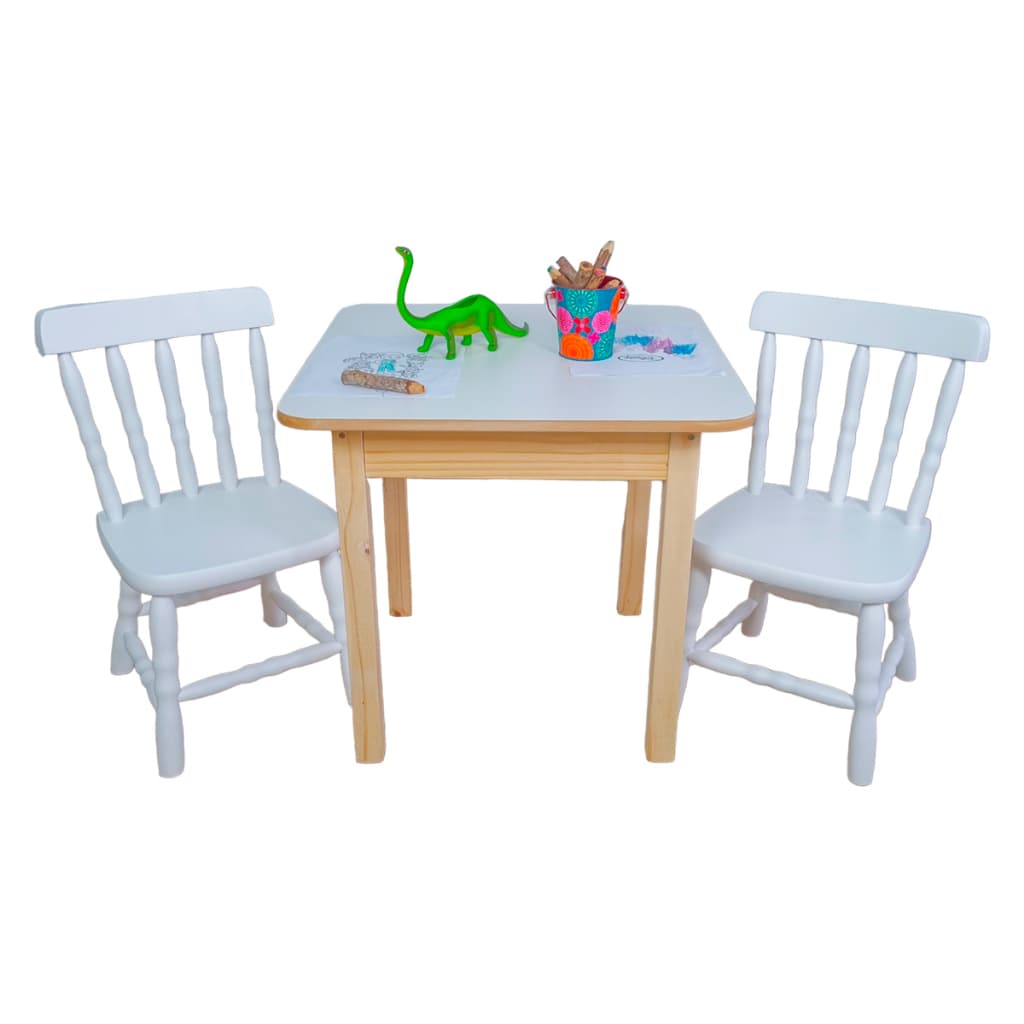 Conjunto Infantil Mesinha Didática + 2 Cadeiras Colorida Atividades Escola Desenho Criança