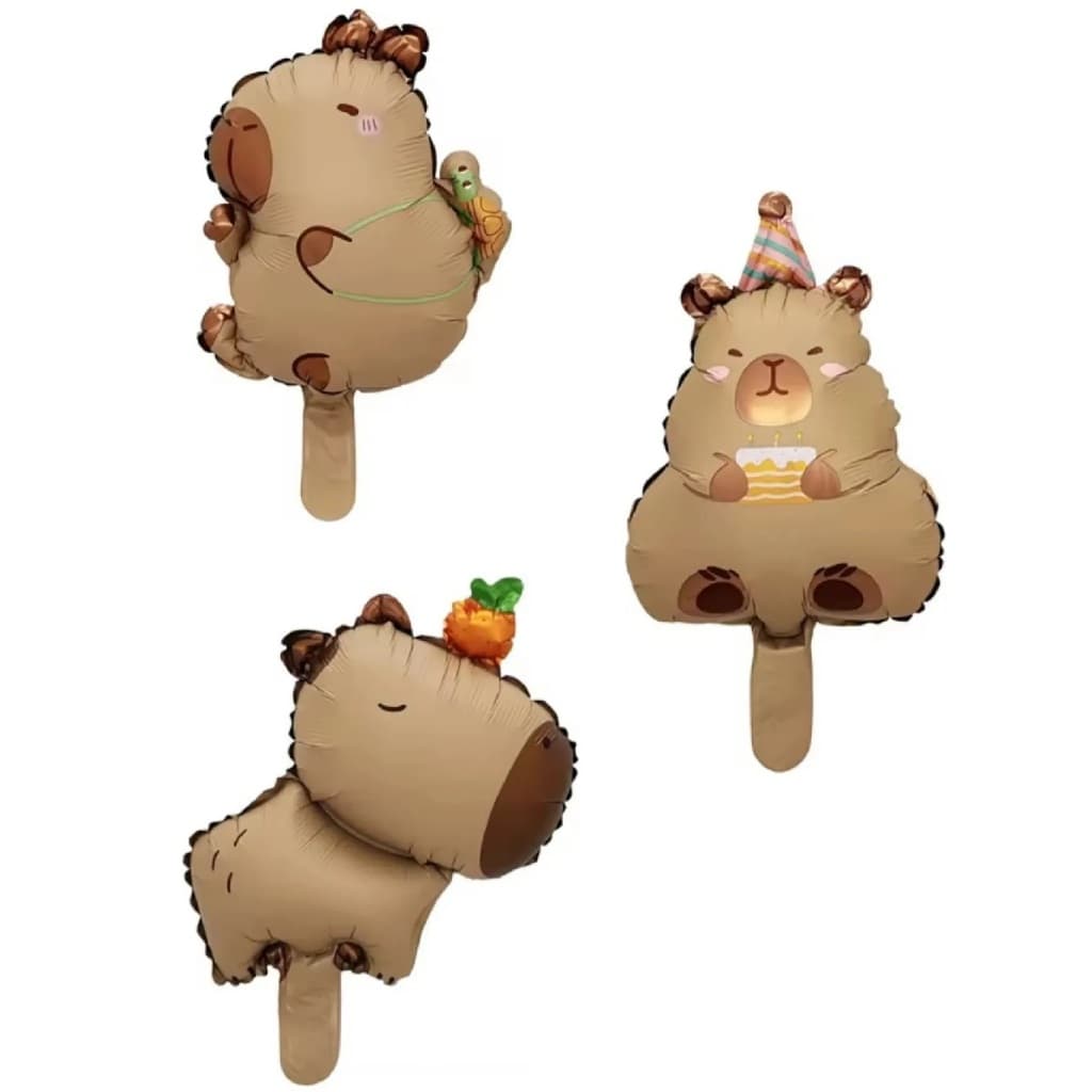 10 Mini Balão Capivara 30cm Metalizado Festa Decoração Lago Rio C90964