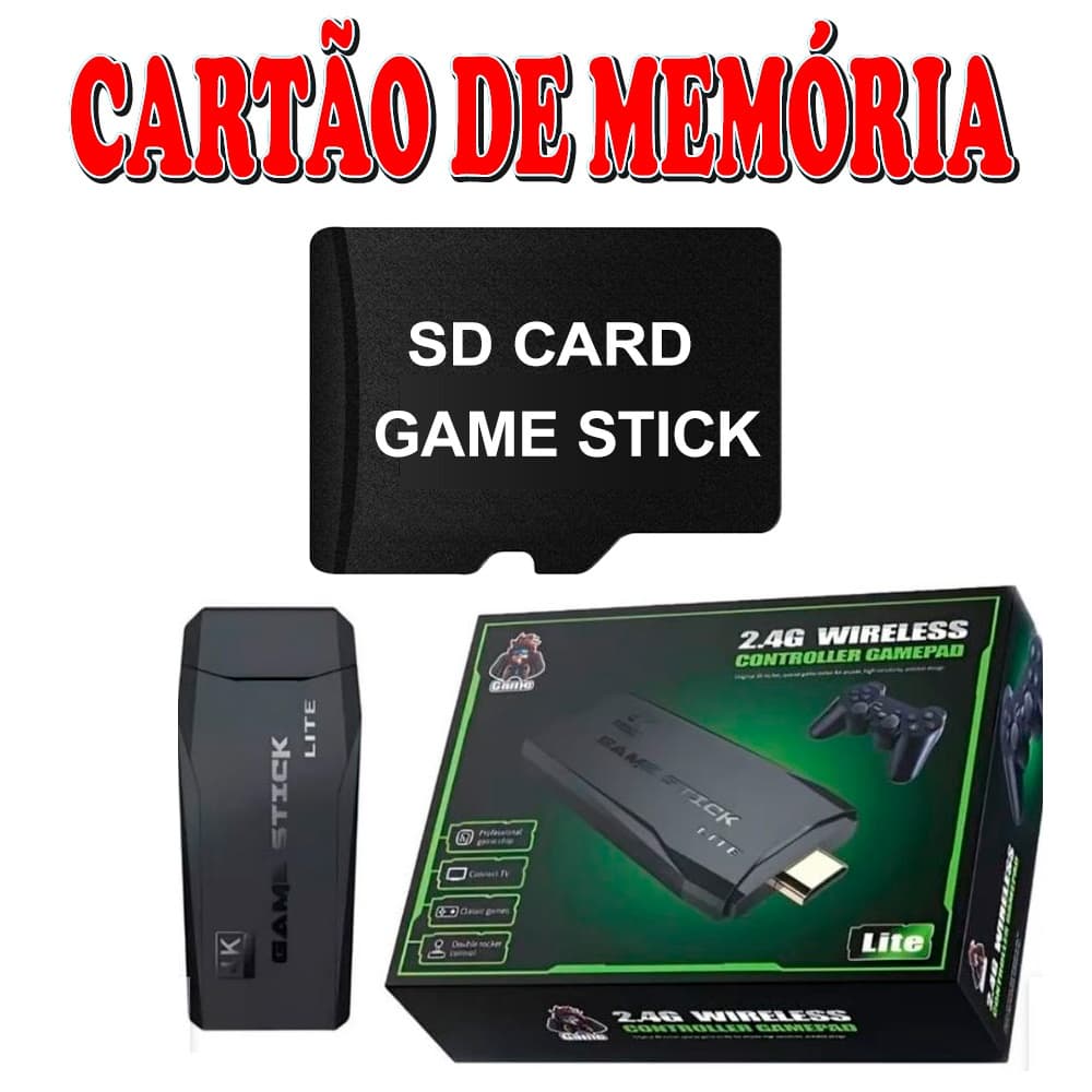 Cartão de Memória SD para Game Stick Lite 4K - Sistema Emuelec + Jogos