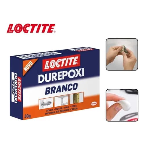 Massa Cola Modeladora Adesiva Durepoxi Epóxi Branca 50g Loctite Branco