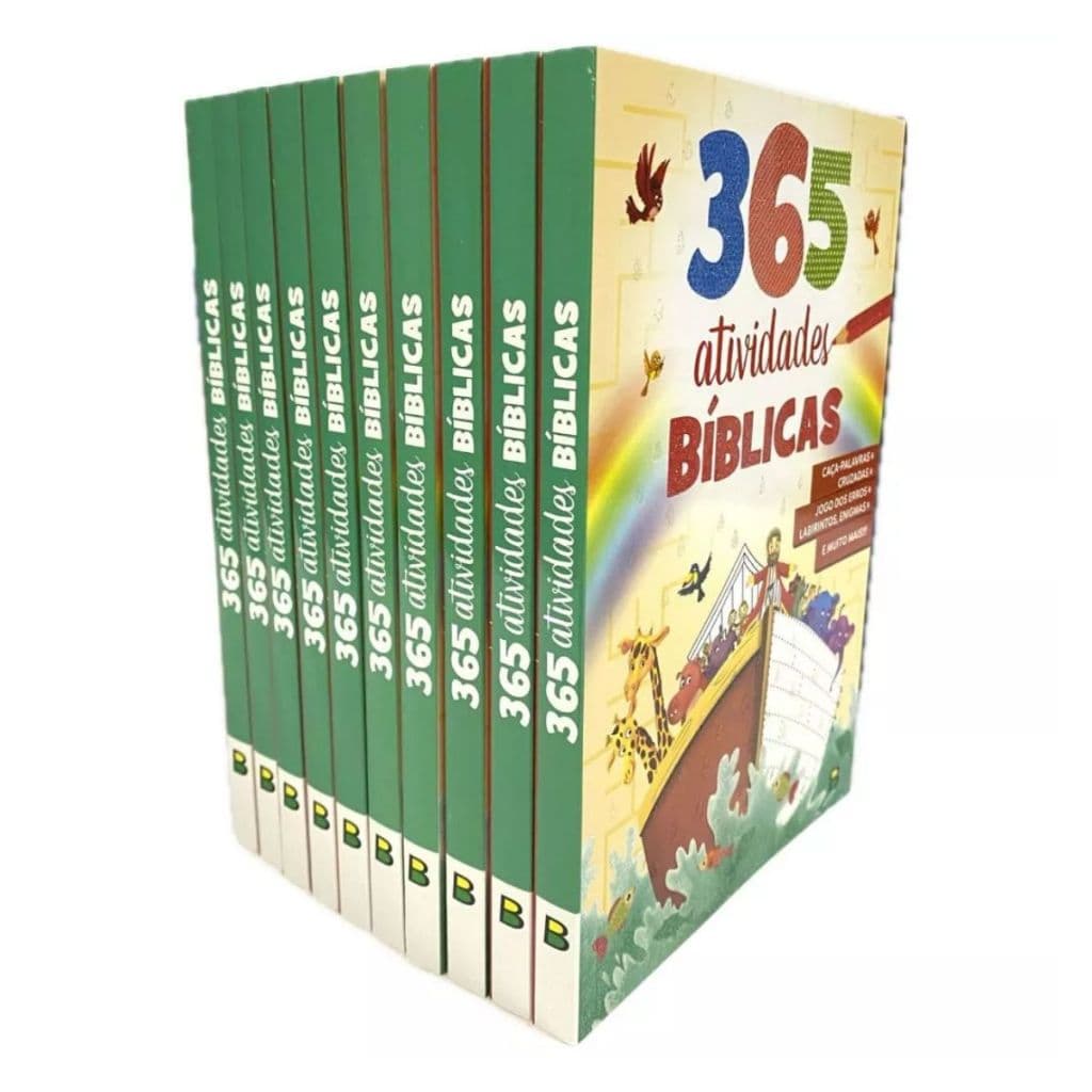 KIT Livros 365 Atividades Bíblicas Infantil Colorido - Editora BrasiLeitura (KIT 5, KIT 10 e KIT 15)