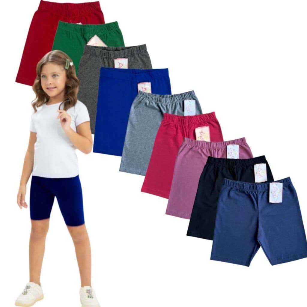 Bermuda Infantil Juvenil Cotton Menina Tamanho 1 ao 16