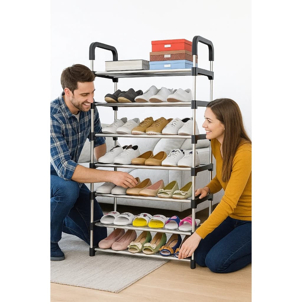 Sapateira Vertical Ajustável com 5 Prateleiras - Acomoda até 18 Pares de Sapatos, Aço Resistente
