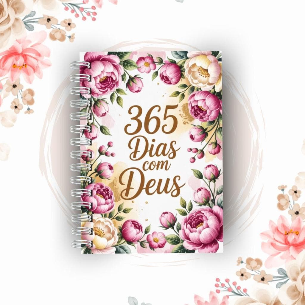 Leitura Bíblica em 365 Dias  Cronograma Diário  Capa Floral Encantadora  Estudo com Reflexões